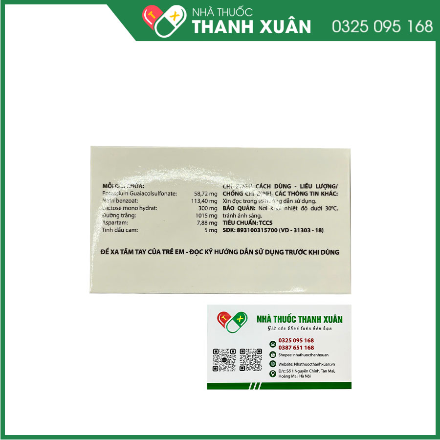 Mucibaby for children trị ho và long đờm cho trẻ em và trẻ sơ sinh
